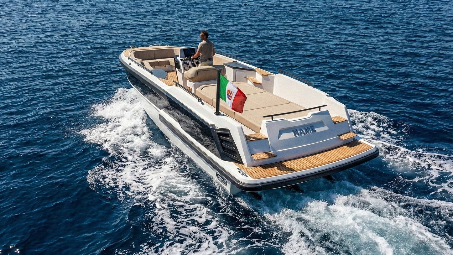 Rendering del taxi tender in navigazione